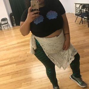 Mermaid leggings shiny 1x